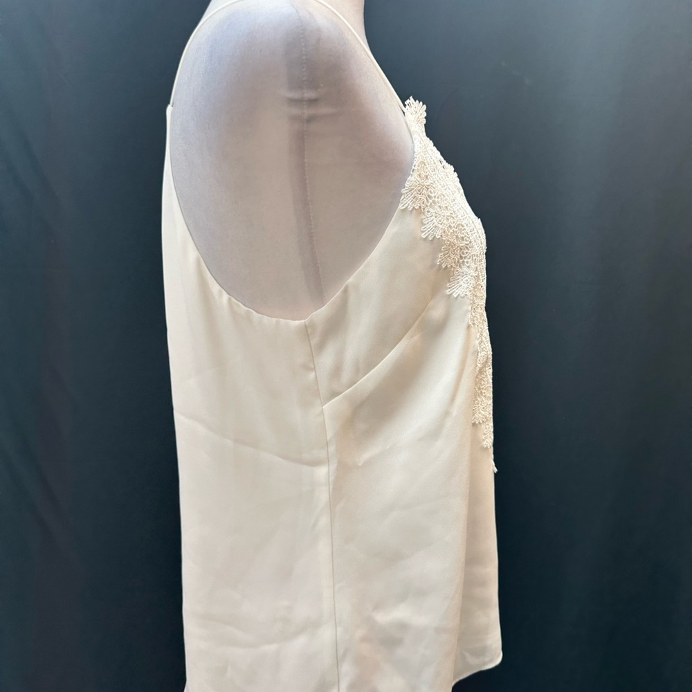 Wayf White Lace-Trim Crisscross Front Camisole Top S - Picture 3 of 4